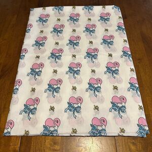 Vintage Goose and Heart Bows Flat Twin Sheet 90s Cotton Blend USA